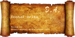 Dostal Arika névjegykártya